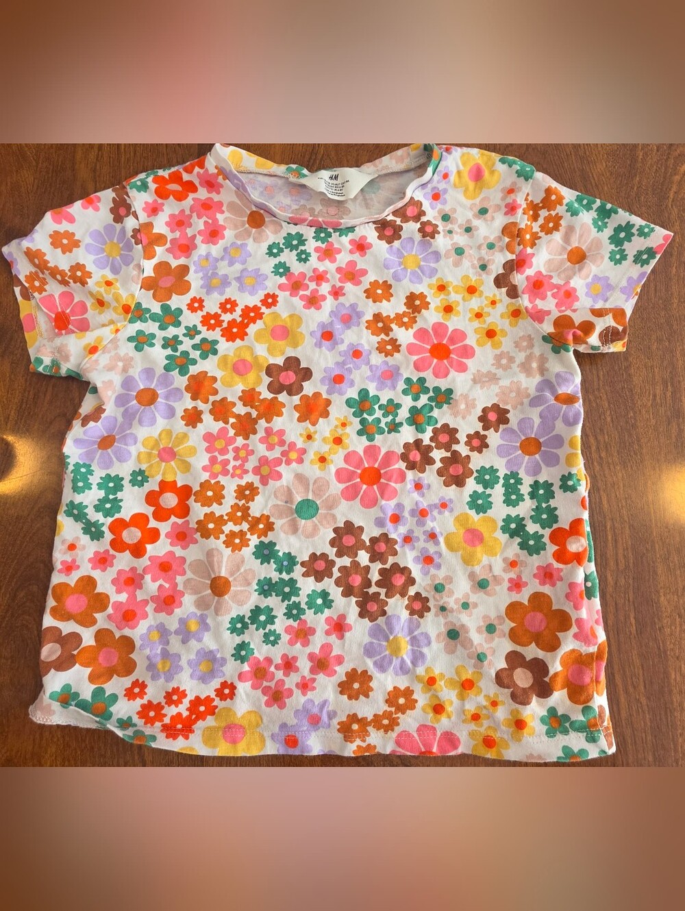 H&M Kids Floral Short Sleeve Tee - Multicolor Daisy Print